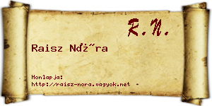 Raisz Nóra névjegykártya